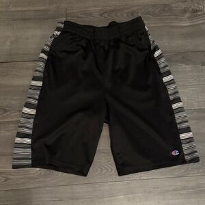 Champion Kids Black Shorts with Striped Sides